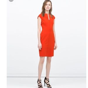 Red Zara sheath dress